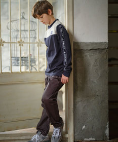 J.PRESS KIDS 【140-170cm】切替×袖プリント 長袖Tシャツ