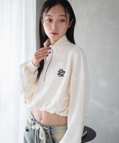 WEGO 【新色追加】ドロストデザインハーフZIPスウェット