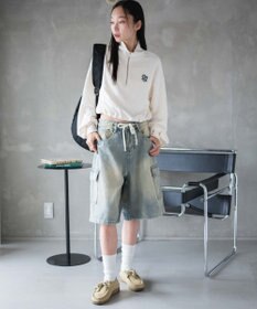 WEGO 【新色追加】ドロストデザインハーフZIPスウェット