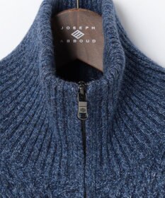 JOSEPH ABBOUD 【柔らか】ラムコットンハイネックジップ セーター