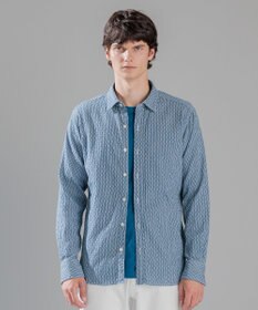 JOSEPH HOMME トライジャガード ストライプ ストレッチ    レギュラーカラーシャツ