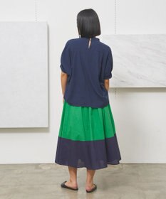 J.PRESS YORK STREET 【WOMEN】バイカラーギャザー スカート