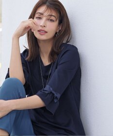 Tiaclasse 【洗える】グログランリボン付きフリル袖チュニック