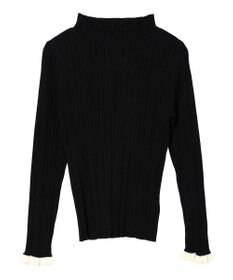 earth music&ecology 配色フリルニットプルオーバー