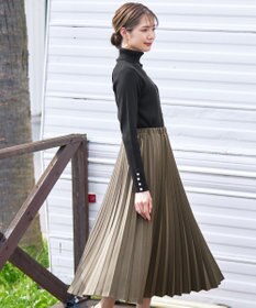 Tiaclasse 【洗える】タートルボタンニットトップス