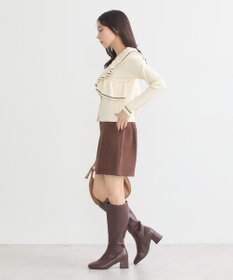 earth music&ecology Ｖネックフリルニットカーディガン