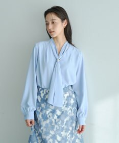 YECCA VECCA スカーフリング付きボウタイブラウス