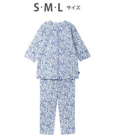 WACOAL ワコール_リラックス＆スリープ パジャマ 7分袖 長袖 長ズボン 綿100%(本体) ミントン レディース NDT255 /ワコール