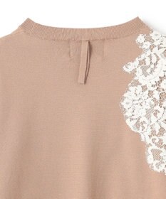 BEIGE， 【ご好評により新色追加！洗える】WILLOW / アシンメトリーレースクルーネックニット
