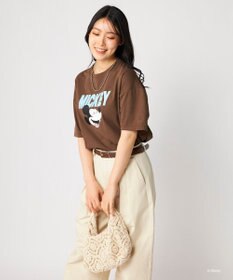 OP／FILA 【Ocean Pacific】ミッキー/水陸両用オーバーサイズTシャツ/レディース