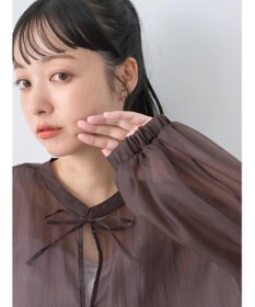 earth music&ecology シアーリボンシャツ