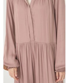 earth music&ecology サテンティアードワンピース