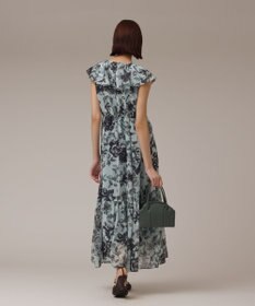 GRACE CONTINENTAL フラワープリントフリルワンピース