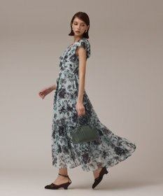 GRACE CONTINENTAL フラワープリントフリルワンピース