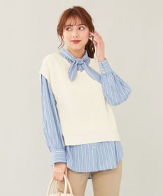 ANY SIS 【前後着用可】スムースタッチ2WAYニット ベスト