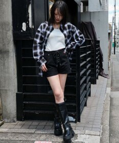 WEGO レースアップデニムショートパンツ