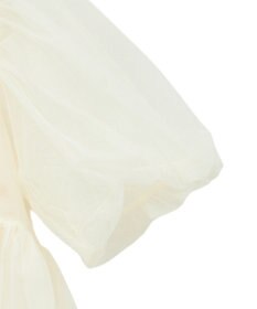 earth music&ecology ＳＥＴ２点チュールバルーンブラウス＋ロゴタンク