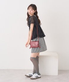 earth music&ecology ＳＥＴ２点チュールバルーンブラウス＋ロゴタンク