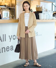 自由区 【洗える】テンセルリネンストレッチ テーラードジャケット