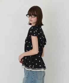 GRACE CONTINENTAL ドットフリルブラウス