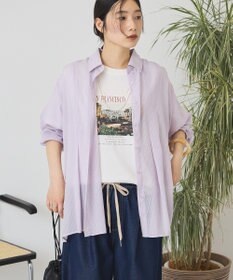 AMERICAN HOLIC ウエストタックシアーストライプシャツ