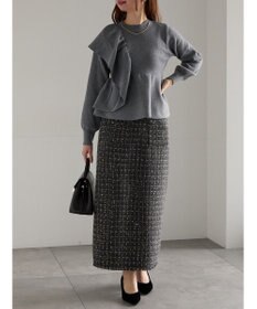 Te chichi アシンメトリーフリルニット《2025winter catalog item》