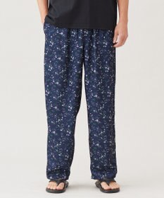 UNFILO MENS ボタニカルプリント イージーテーパードパンツ