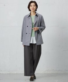 J.PRESS LADIES S 【洗える】Lightストレッチギンガム ダブル トレンチコート