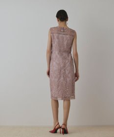 GRACE CONTINENTAL コ－ド刺繍タイトドレス