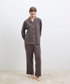 une nana cool 【綿混】ソフトコットンリブ 長袖開襟パジャマ MADE WITH LIBERTY FABRIC