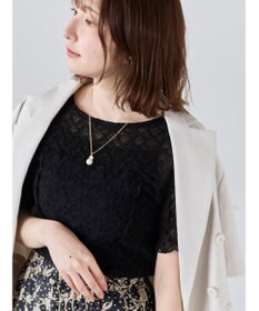 Te chichi パッチワークレース5分袖トップス