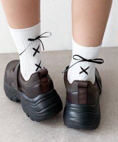 WEGO レースアップバックリボンソックス