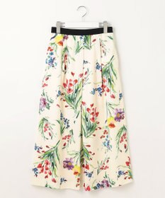 自由区 S 【洗える】ペイントタッチフラワープリント スカート