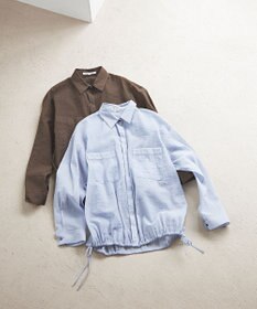 23区 【見上愛さん着用】ナイロンコットンシアーボイル ドロストシャツ