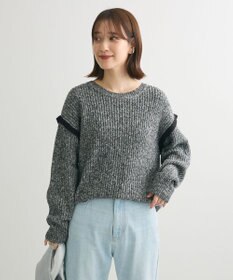 Green Parks Ｍｉｘ配色畦ニットプルオーバー