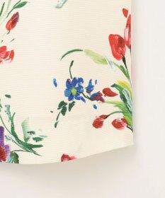 自由区 S 【洗える】ペイントタッチフラワープリント スカート