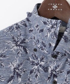 JOSEPH ABBOUD 【吸水速乾/ストレッチ/ノルマンディーリネン】リネンハニカム プリントジャージー シャツ