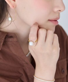 Phoebe 〈金属アレルギー対応〉パールオープンリング/ステンレス/大ぶり/存在感◎/主役級