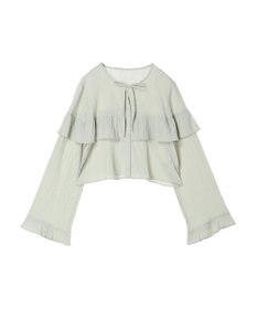 earth music&ecology フリル切替えショートブラウス