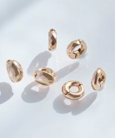 Phoebe 【金属アレルギー対応】シンプルフープスナップイヤリング　シャンパンゴールド