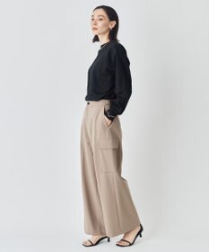 UNFILO ウールライク カーゴワイドパンツ