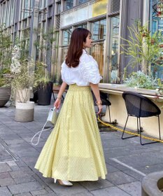 Green Parks AnriettMusee ドットフレアーロングスカート