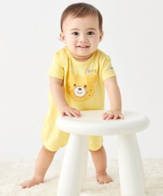 MIKI HOUSE HOT BISCUITS 【70-80cm】カラフルビーンズ フェイスプリント ショートオール