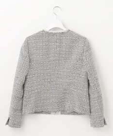 23区 【セットアップ対応】ライトシャインツイード ノーカラー ジャケット