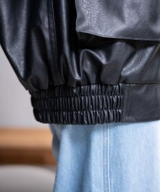 WEGO ヴィンテージライクFレザーBIGブルゾン