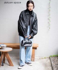 WEGO ヴィンテージライクFレザーBIGブルゾン