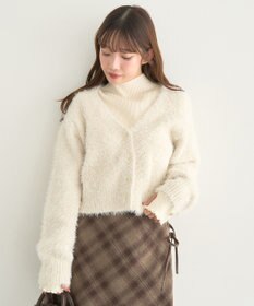 earth music&ecology ミックスカラーラメニットカーディガン