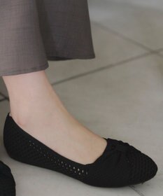 Tiaclasse 【小倉優子さん着用】リボンニットフラットパンプス