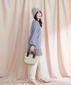 Tiaclasse L 【洗える】カラーブロッキングニットチュニック