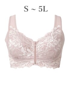 BRADELIS New York 【BRADELIS NewYork peace】細みえフロントファスナー綿混ブラ25 ノンワイヤー 補正 ブラジャー 脇高でコンパクト 小さく見せる